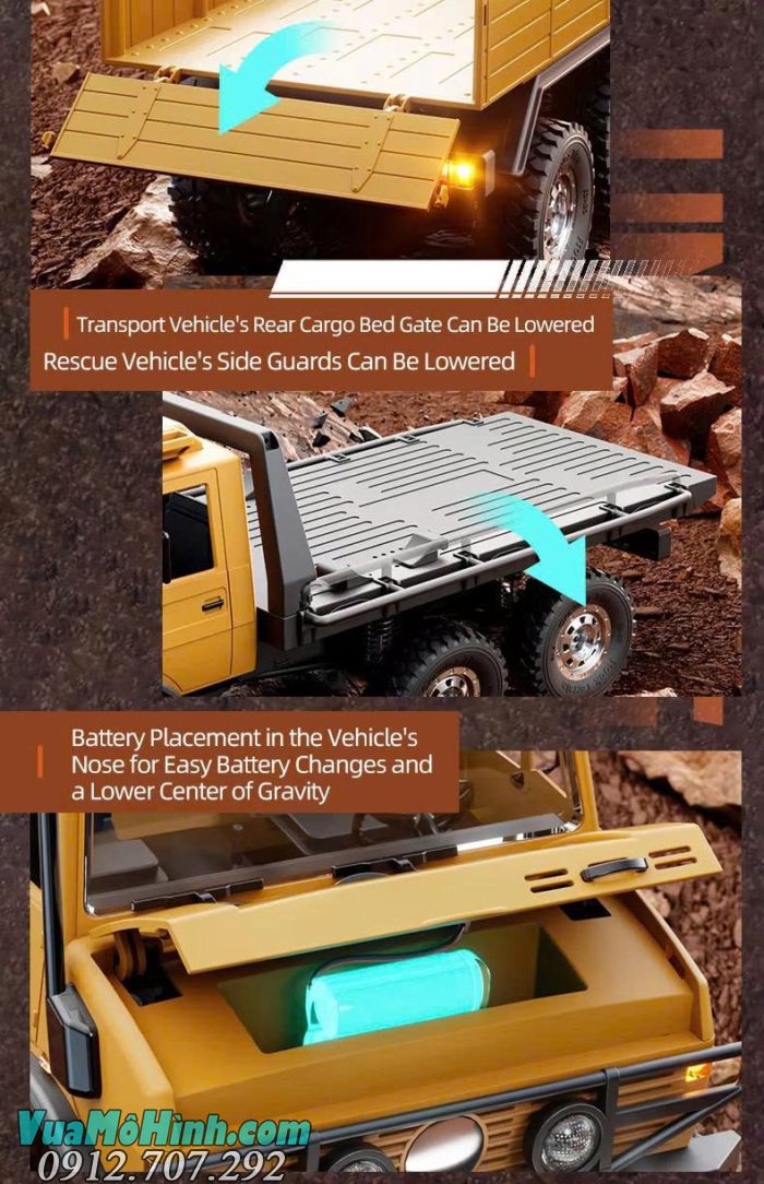 Xe địa hình điều khiển từ xa JJRC C8823 Unimog phiên bản cứu hộ tỉ lệ 1/18