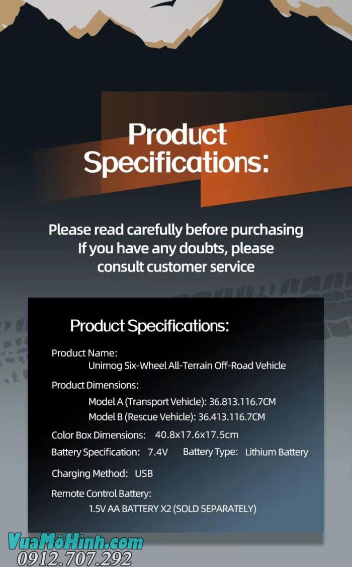 Xe tải điều khiển từ xa JJRC C8823 Unimog 6WD phiên bản có thùng tải