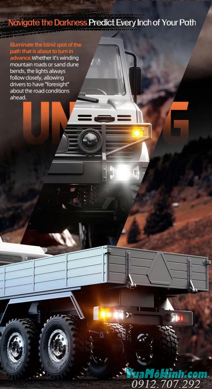 Xe địa hình điều khiển từ xa JJRC C8823 Unimog phiên bản cứu hộ tỉ lệ 1/18