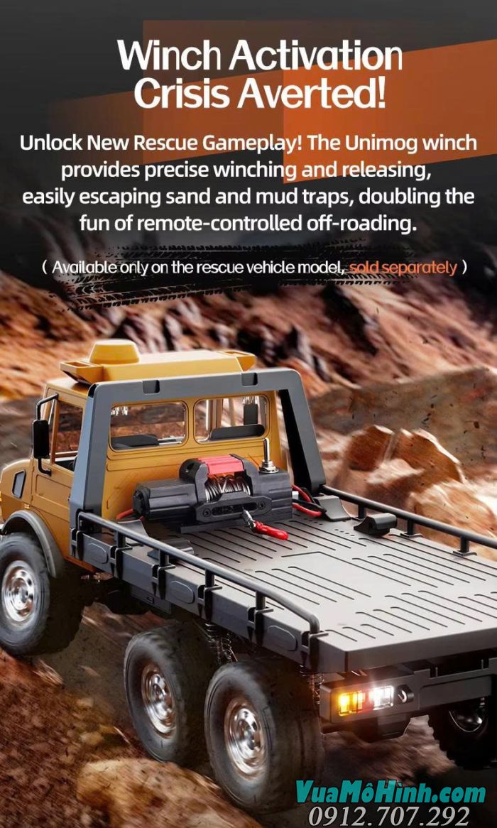 Xe địa hình điều khiển từ xa JJRC C8823 Unimog phiên bản cứu hộ tỉ lệ 1/18