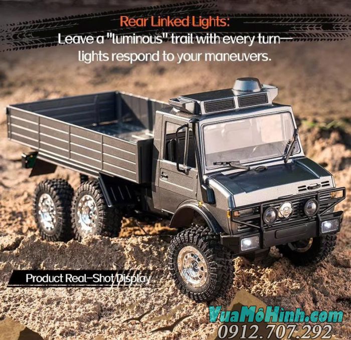Xe tải điều khiển từ xa JJRC C8823 Unimog 6WD phiên bản có thùng tải