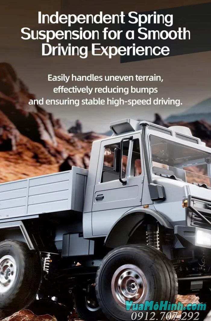 Xe tải điều khiển từ xa JJRC C8823 Unimog 6WD phiên bản có thùng tải