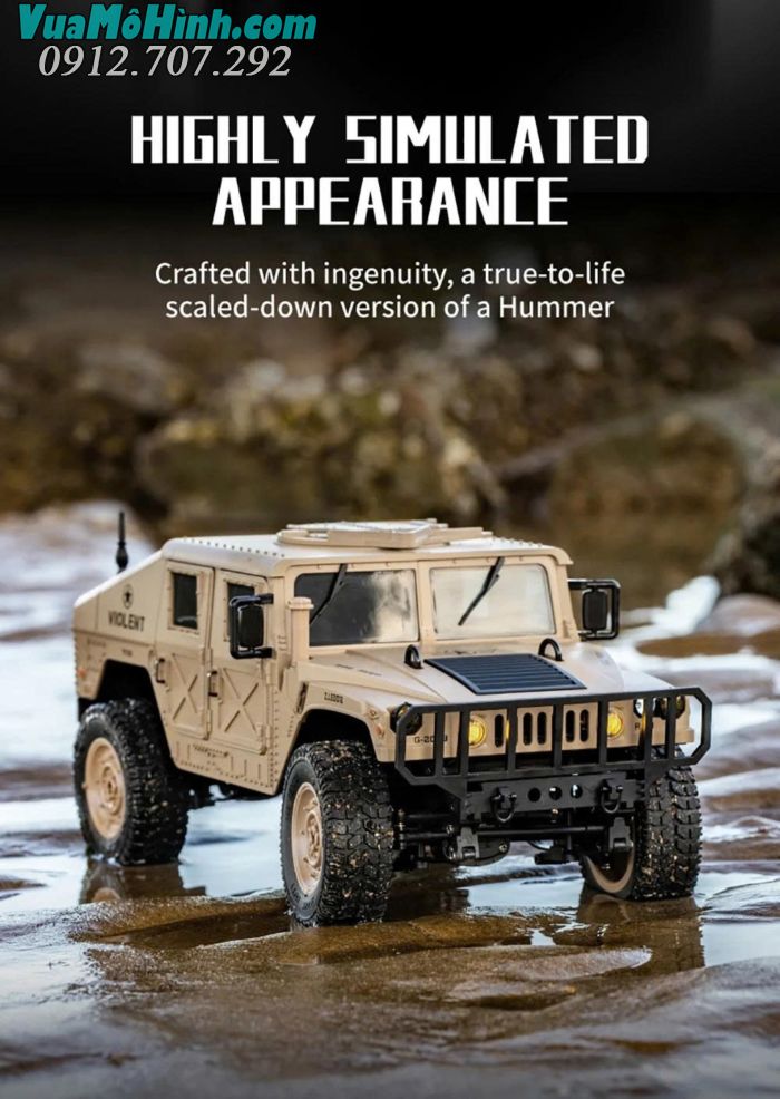 Xe điều khiển từ xa JJRC C8835 Hummer Jeep tỷ lệ 1/16 vượt địa hình