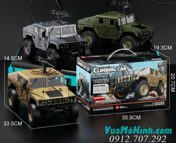 Xe điều khiển từ xa JJRC C8835 Hummer Jeep tỷ lệ 1/16 vượt địa hình