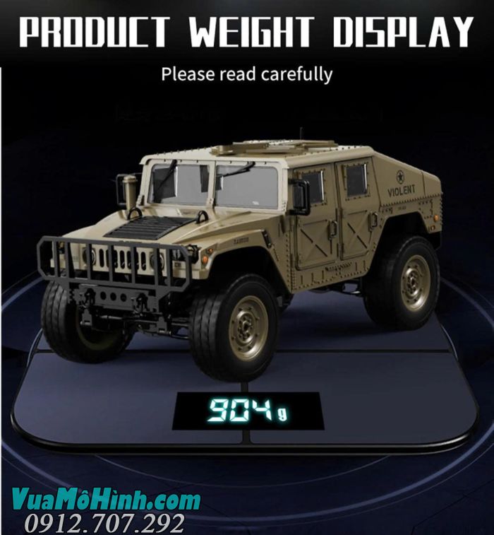 Xe điều khiển từ xa JJRC C8835 Hummer Jeep tỷ lệ 1/16 vượt địa hình