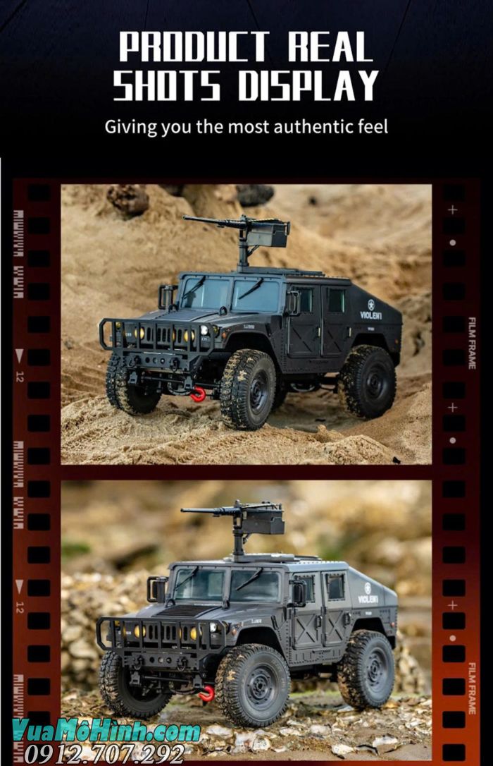 Xe điều khiển từ xa JJRC C8835 Hummer Jeep tỷ lệ 1/16 vượt địa hình