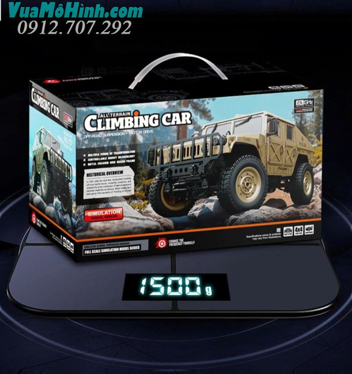 Xe điều khiển từ xa JJRC C8835 Hummer Jeep tỷ lệ 1/16 vượt địa hình