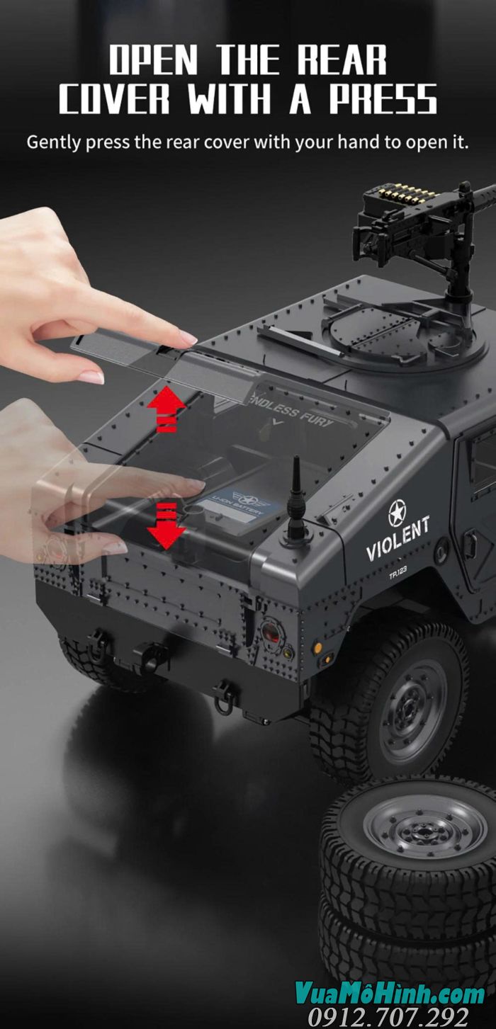 Xe điều khiển từ xa JJRC C8835 Hummer Jeep tỷ lệ 1/16 vượt địa hình