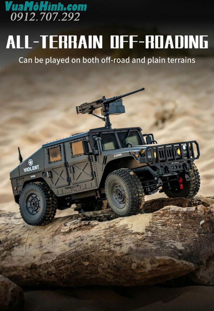 Xe điều khiển từ xa JJRC C8835 Hummer Jeep tỷ lệ 1/16 vượt địa hình