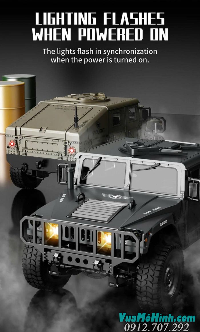 Xe điều khiển từ xa JJRC C8835 Hummer Jeep tỷ lệ 1/16 vượt địa hình