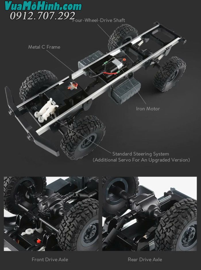 Xe điều khiển từ xa JJRC Q60 mô phỏng xe tải quân sự ZIL-150 3 cầu Liên Xô