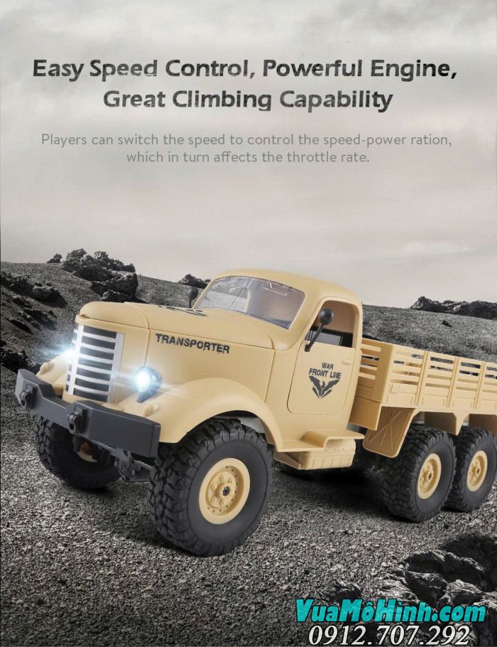 Xe điều khiển từ xa JJRC Q60 mô phỏng xe tải quân sự ZIL-150 3 cầu Liên Xô