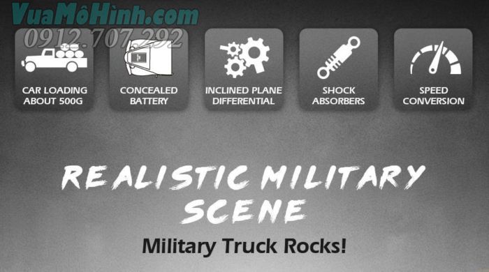 Xe điều khiển từ xa JJRC Q60 mô phỏng xe tải quân sự ZIL-150 3 cầu Liên Xô