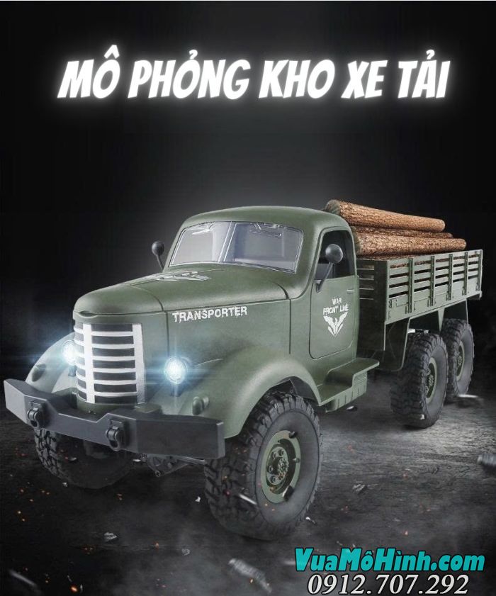 Xe điều khiển từ xa JJRC Q60 mô phỏng xe tải quân sự ZIL-150 3 cầu Liên Xô