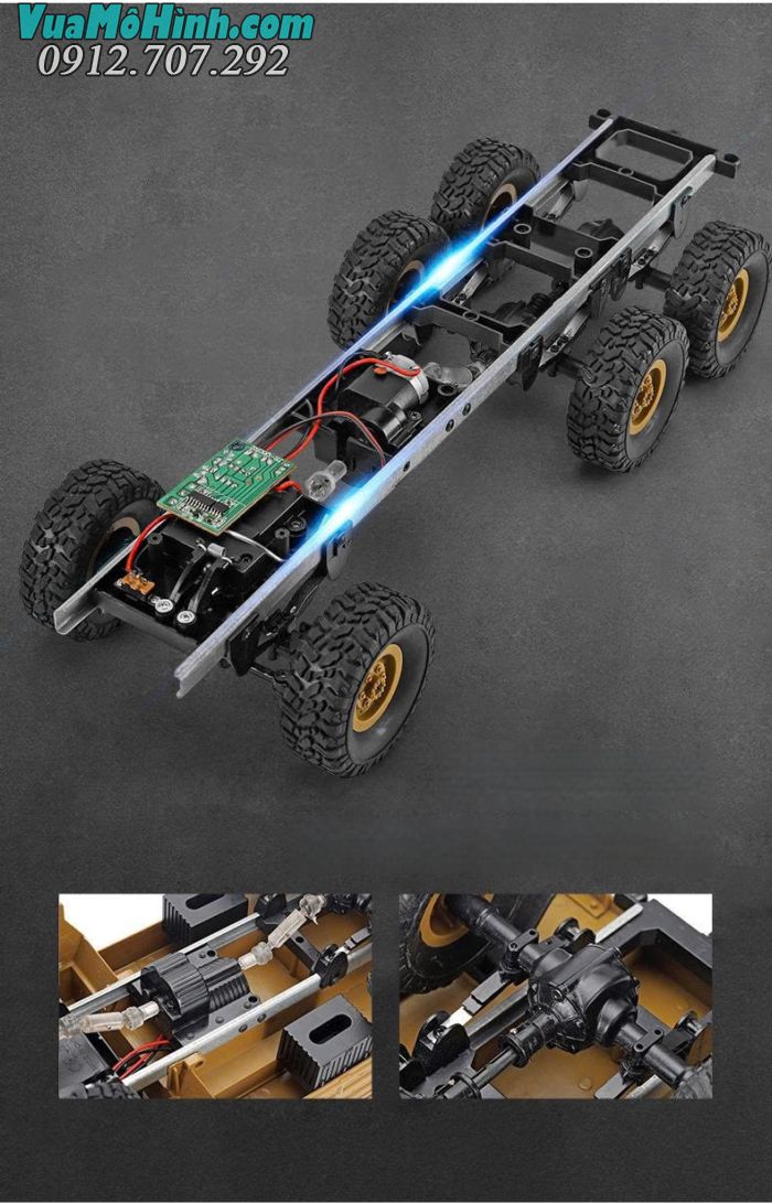 Xe điều khiển từ xa JJRC Q60 mô phỏng xe tải quân sự ZIL-150 3 cầu Liên Xô