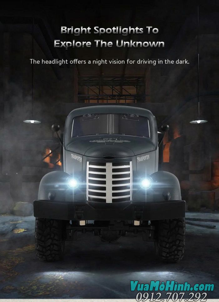 Xe điều khiển từ xa JJRC Q60 mô phỏng xe tải quân sự ZIL-150 3 cầu Liên Xô