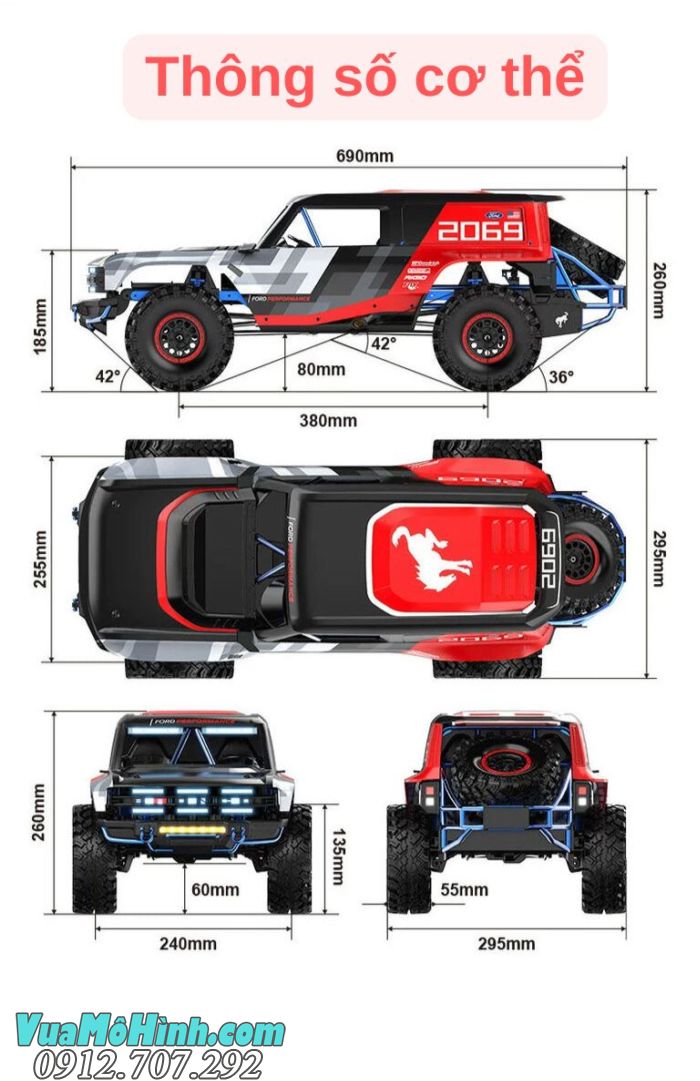 xe RC MJX Hyper Go H8P Ford Bronco R 1/8 chính hãng