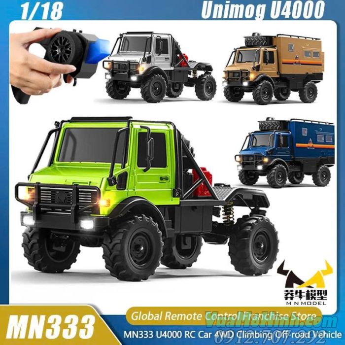 Xe địa hình điều khiển từ xa MN333 Unimog U4000 tỉ lệ 1/18