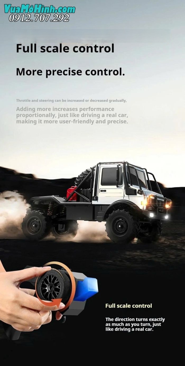 Xe địa hình điều khiển từ xa MN333 Unimog U4000 tỉ lệ 1/18