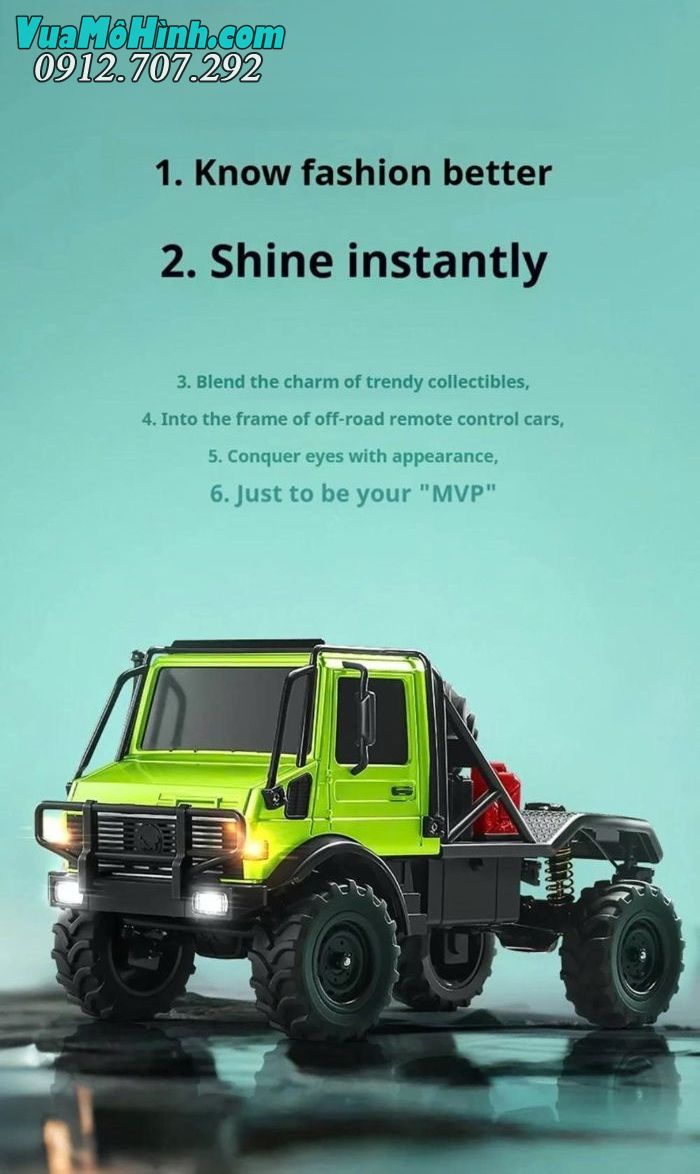 Xe địa hình điều khiển từ xa MN333 Unimog U4000 tỉ lệ 1/18