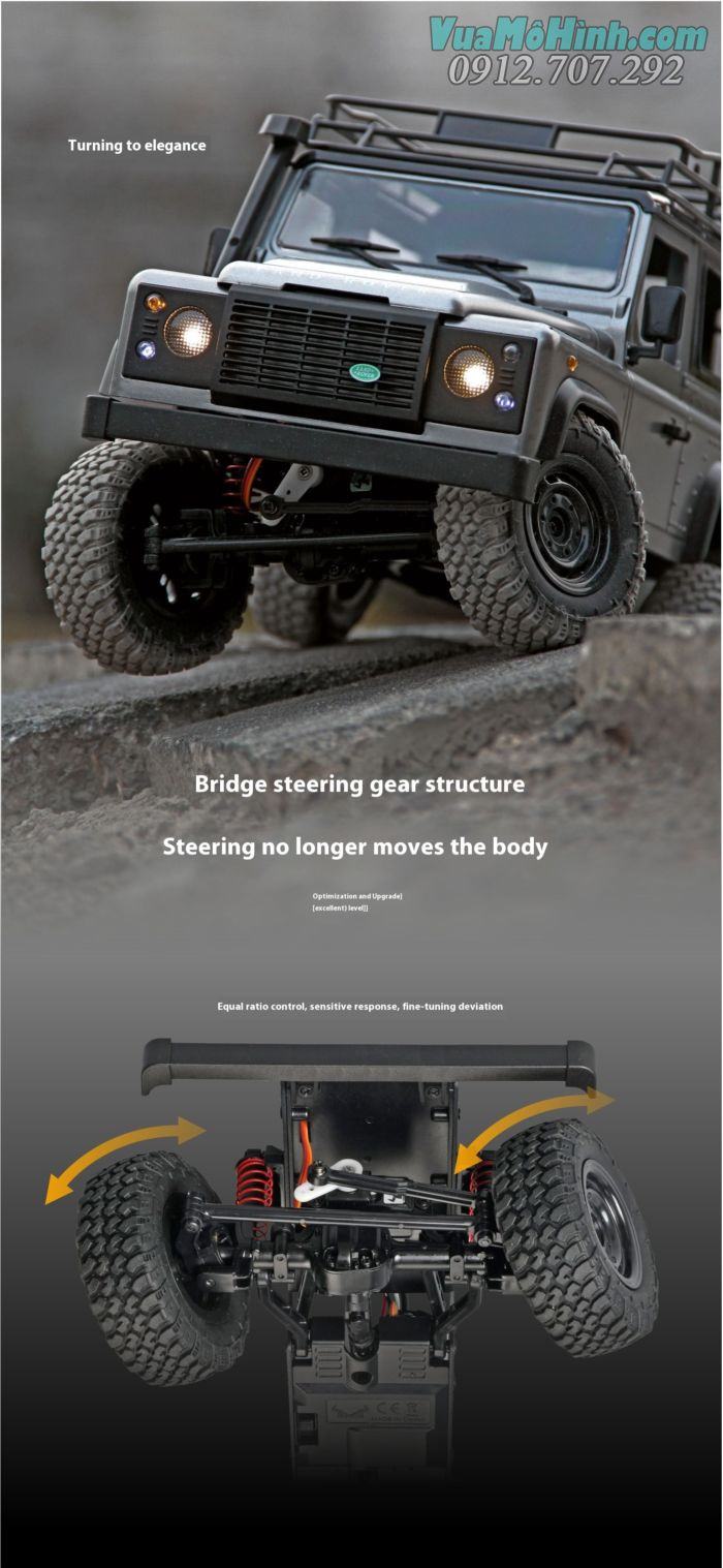 Xe ô tô địa hình điều khiển từ xa RC MN99S2 (Mn99S Ver 2) Land Rover Defender D90 Rock Jeep