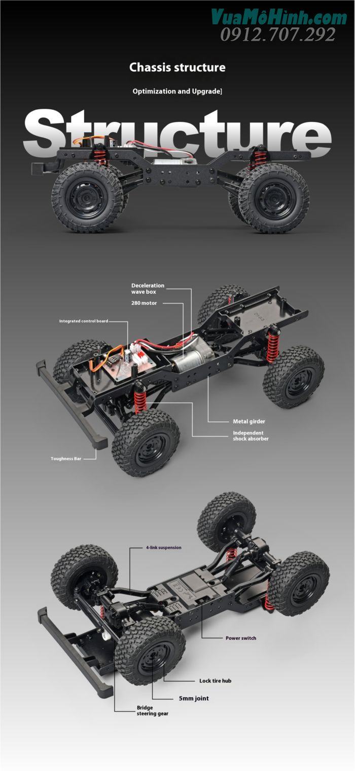 Xe ô tô địa hình điều khiển từ xa RC MN99S2 (Mn99S Ver 2) Land Rover Defender D90 Rock Jeep