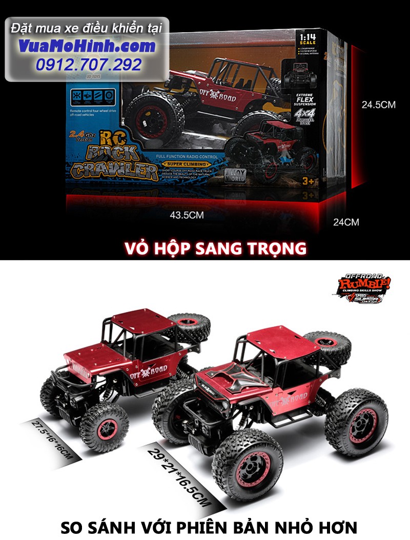 xe địa hình điều khiển từ xa rock crawler cỡ lớn