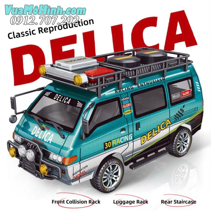 "Xe điều khiển từ xa Delica 4WD hộp số cơ khí đa chế độ phiên bản địa hình 1/24