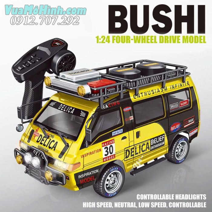 "Xe điều khiển từ xa Delica 4WD hộp số cơ khí đa chế độ phiên bản địa hình 1/24