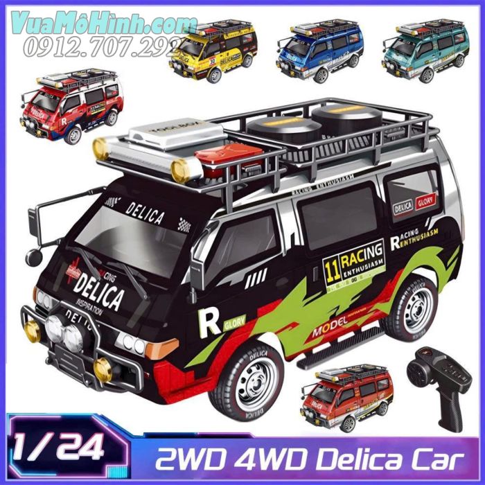 "Xe điều khiển từ xa Delica 4WD hộp số cơ khí đa chế độ phiên bản địa hình 1/24