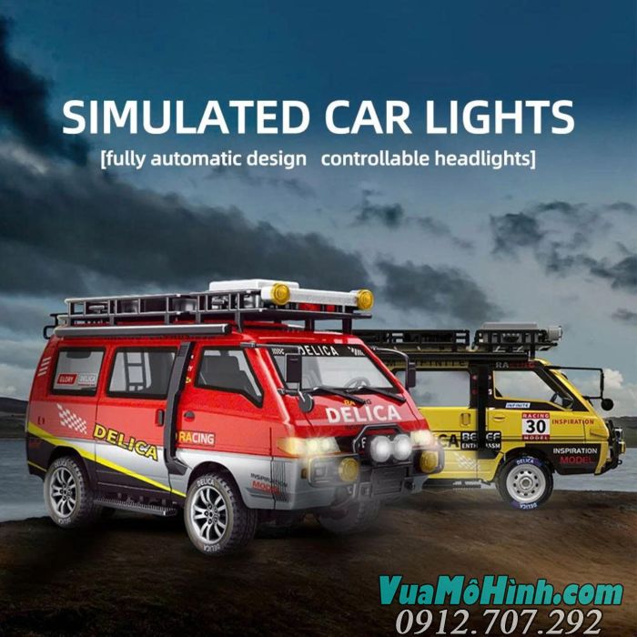 "Xe điều khiển từ xa Delica 4WD hộp số cơ khí đa chế độ phiên bản địa hình 1/24