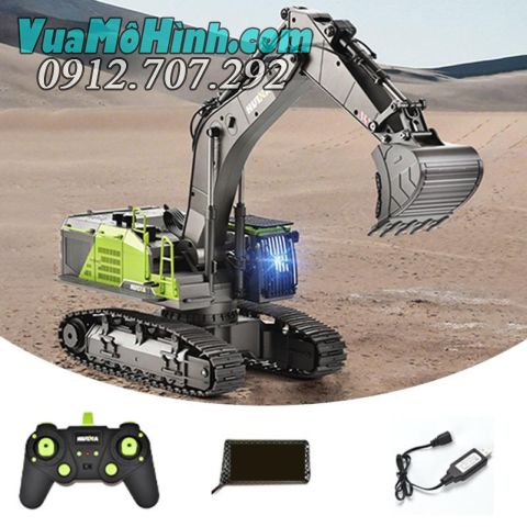 Mô hình xe xúc lật điều khiển từ xa Huina 1593 model 2025, phiên bản mới, gập sâu hơn, động cơ mạnh, chi tiết kim loại sắc nét