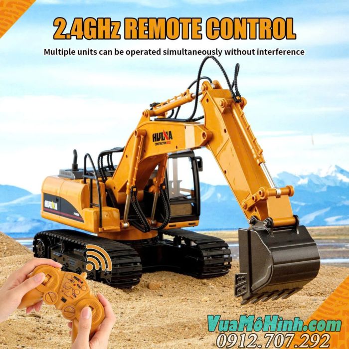Huina 1535-1 Model 2025 xe xúc điều khiển từ xa tỉ lệ 1/14 bản nâng cấp mới