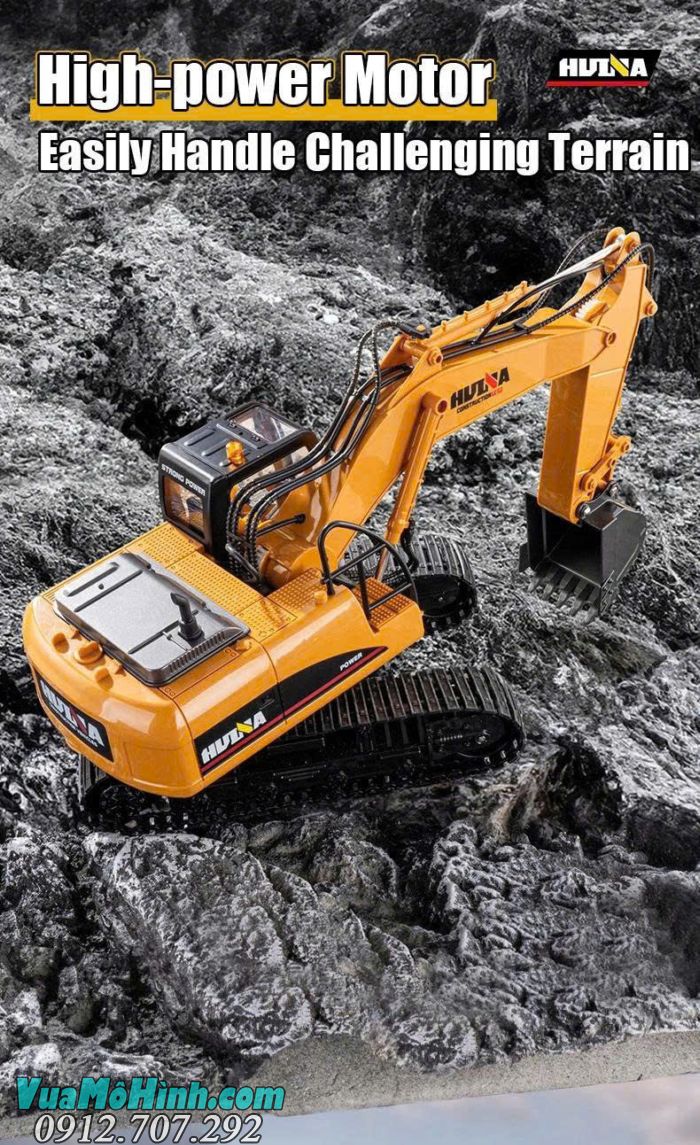 Huina 1535-1 Model 2025 xe xúc điều khiển từ xa tỉ lệ 1/14 bản nâng cấp mới