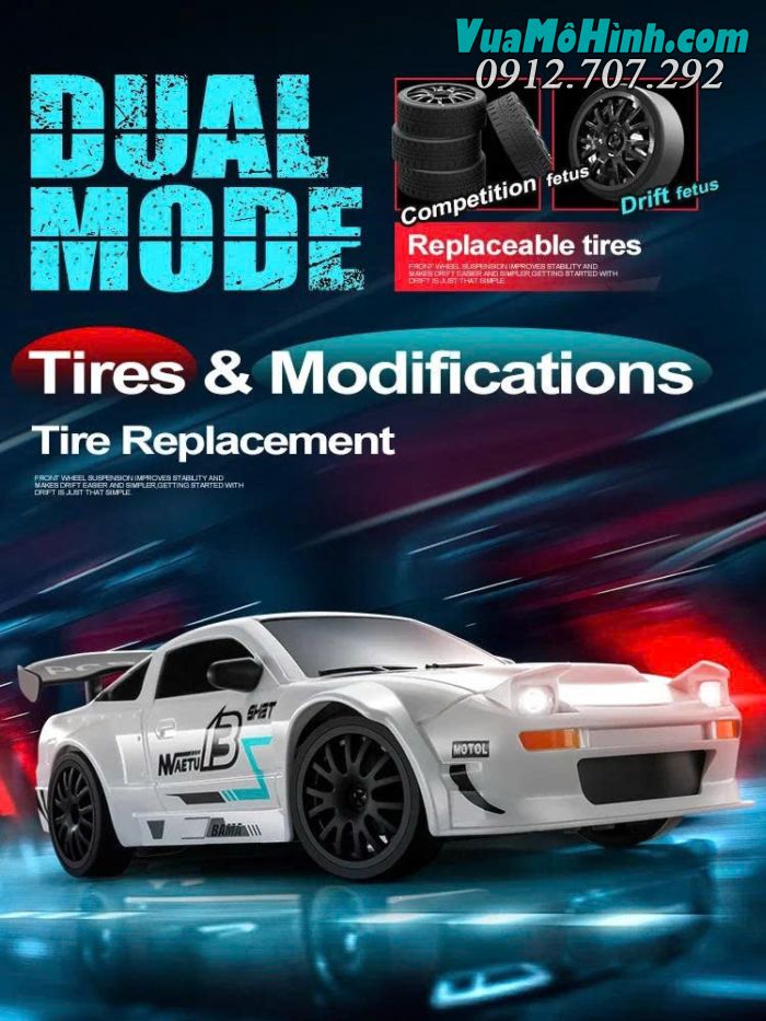 Xe điều khiển từ xa drift S811 S812 S813 / RC GTR tỷ lệ 1/24 2.4Ghz ,có đèn Led