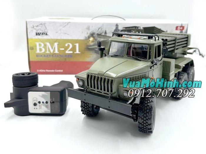 Xe điều khiển từ xa pháo phản lực WPL BM21 6x6 mô phỏng BM-21 Grad – biểu tượng pháo binh Việt Nam, tỉ lệ 1/16, có đèn LED và chi tiết chân thực