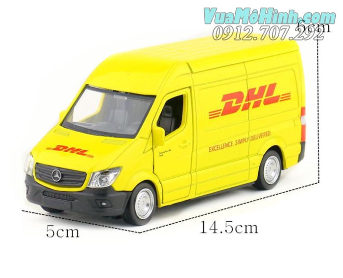 Mô hình xe DHL Mercedes-Benz Sprinter 1:36 kim loại 