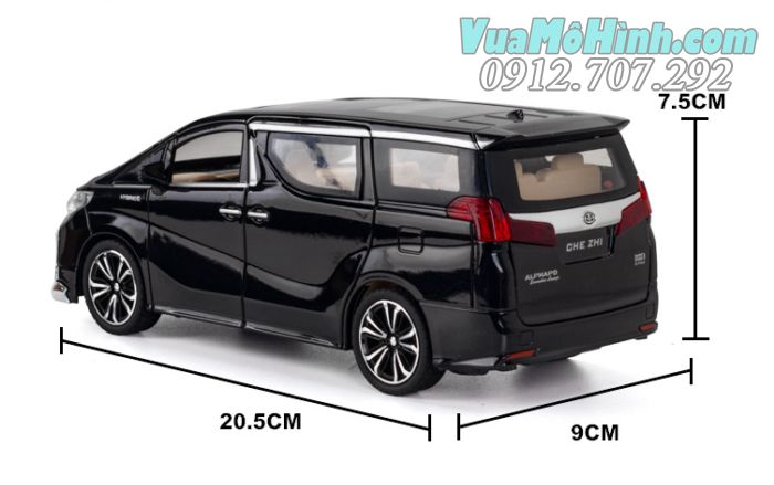 Xe mô hình tĩnh ô tô Toyota Alpha MPV tỉ lệ 1:24 mở được cửa