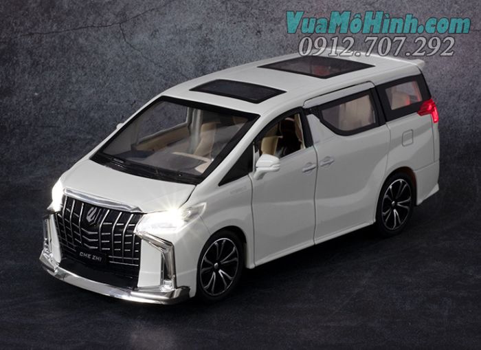 Xe mô hình tĩnh ô tô Toyota Alpha MPV tỉ lệ 1:24 có đèn âm thanh