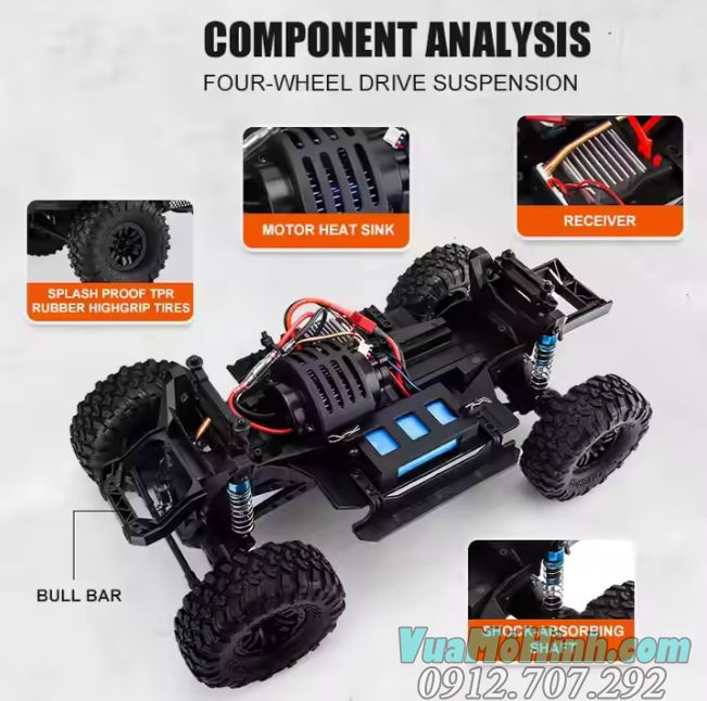 xe bán tải điều khiển từ xa HP ZP1009 tỉ lệ 1/10 cỡ lớn oto rc địa hình ZP 1009