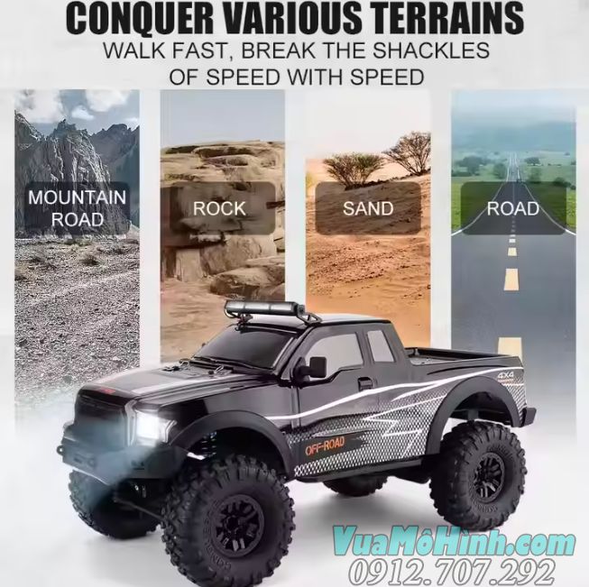 xe bán tải điều khiển từ xa HP ZP1009 tỉ lệ 1/10 cỡ lớn oto rc địa hình ZP 1009