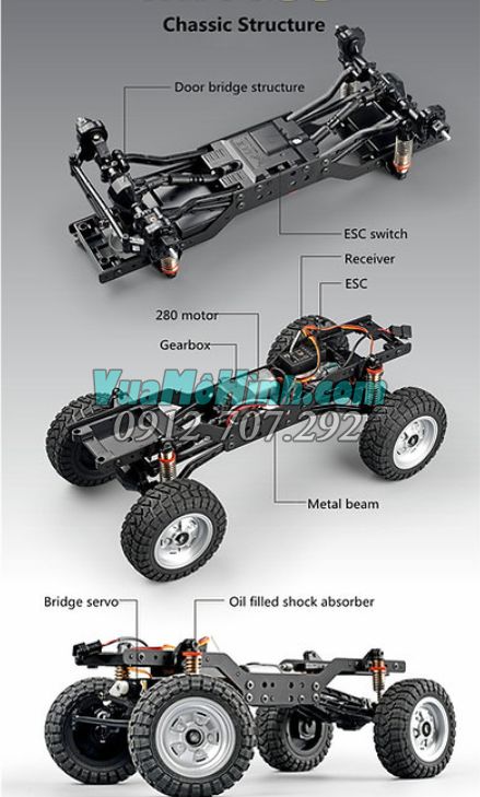 Xe ô tô địa hình leo núi điều khiển từ xa Range Rover Classic 1970 MN168