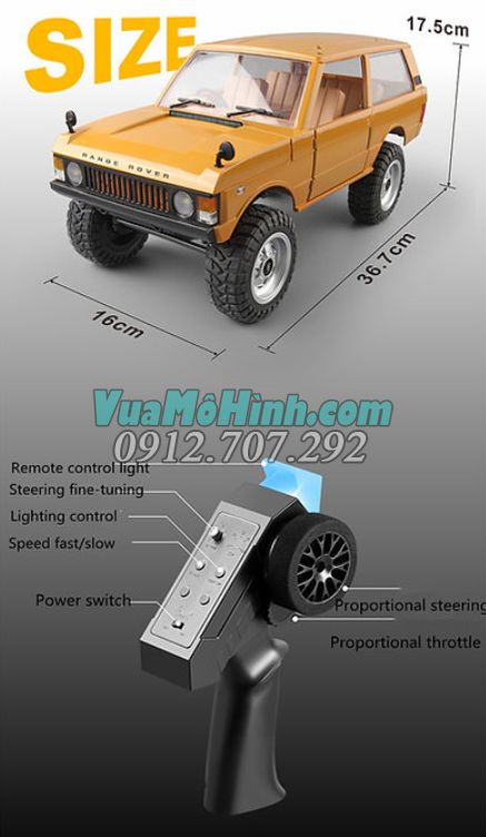 Xe ô tô địa hình leo núi điều khiển từ xa Range Rover Classic 1970 MN168