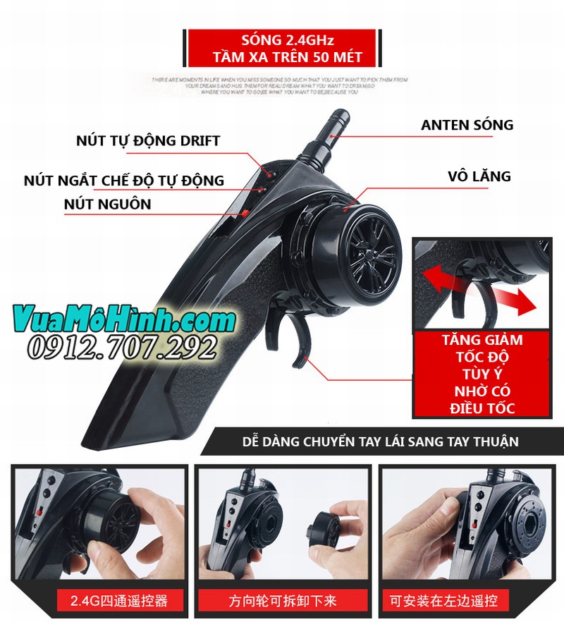xe ô tô drift điều khiển từ xa có đèn