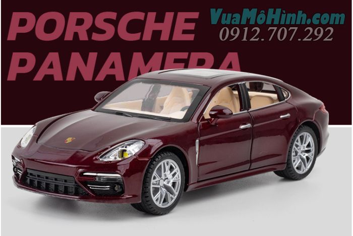 Xe ô tô mô hình tĩnh Porsche Panamera tỉ lệ 1:24 kim loại mở được cửa