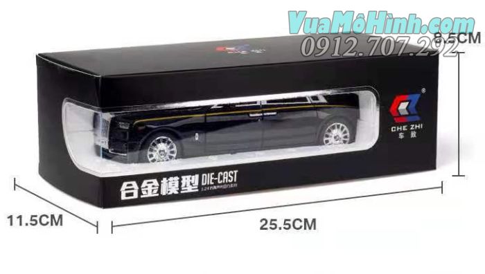 Mô hình siêu xe ô tô Rolls Royce Phantom tỉ lệ 1/24 chezhi