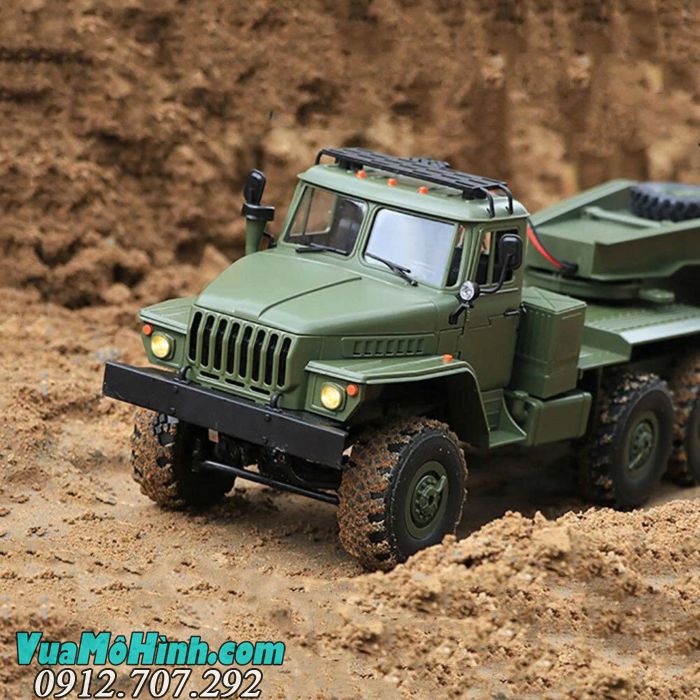 wpl b36 xe tải quân sự điều khiển từ xa ural truck 1/16 b36 6wd xe kéo semi rơ móc