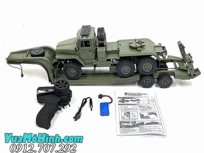 wpl b36 xe tải quân sự điều khiển từ xa ural truck 1/16 b36 6wd xe kéo semi rơ móc