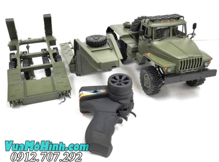 wpl b36 xe tải quân sự điều khiển từ xa ural truck 1/16 b36 6wd xe kéo semi rơ móc