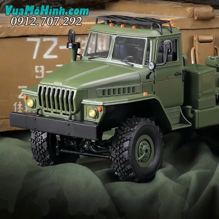 wpl b36 xe tải quân sự điều khiển từ xa ural truck 1/16 b36 6wd xe kéo semi rơ móc